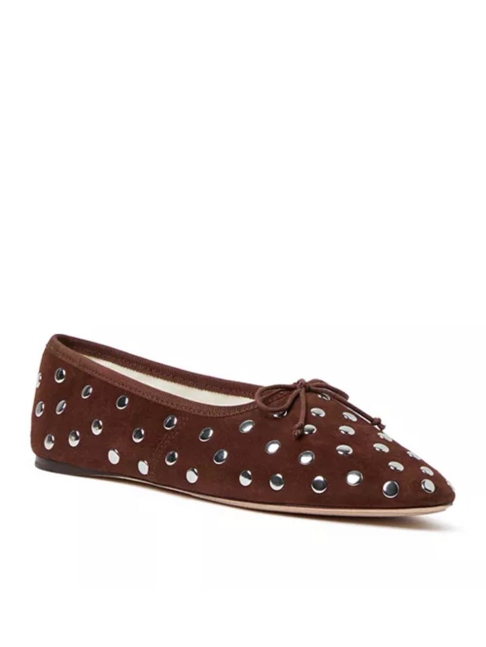 Loeffler Randall Brown Suede Studded Ballet Flats - Picture 2 of 14